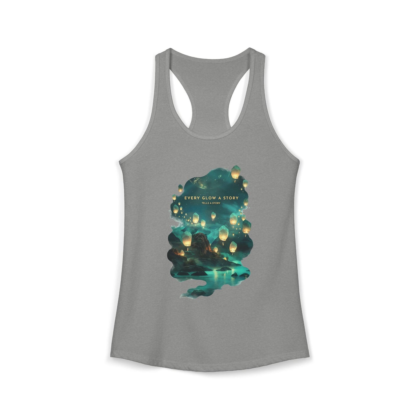 Every Glow a Story Tells a Story Women's Ideal Racerback Tank