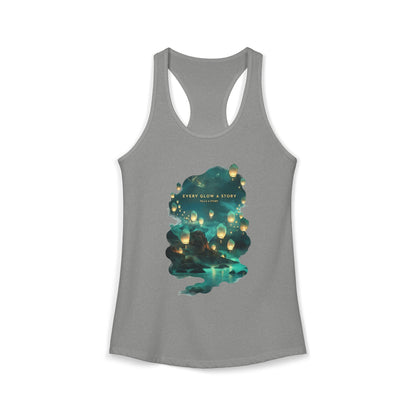 Every Glow a Story Tells a Story Women's Ideal Racerback Tank