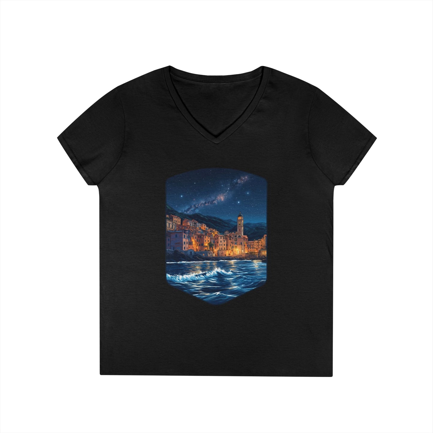 The Lightening City At The Coast Women's V-Neck Tee