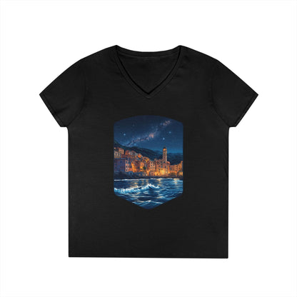 The Lightening City At The Coast Women's V-Neck Tee