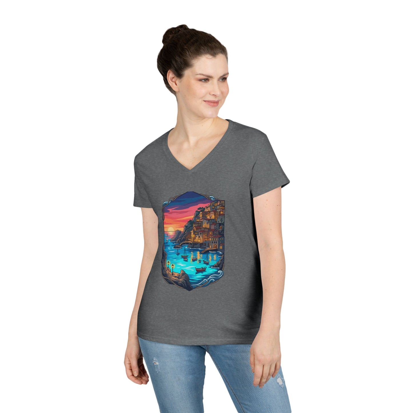 The Shining Bay Women's V-Neck Tee