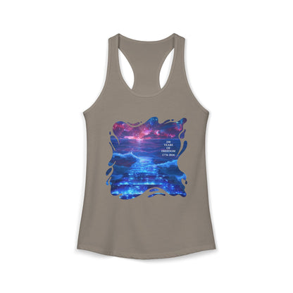 250 Years of Freeday 1776-2026 Independence Day USA Women's Ideal Racerback Tank