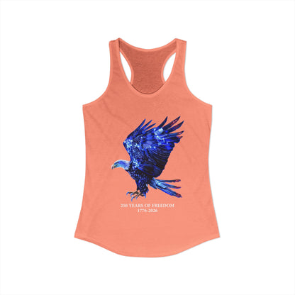 250 Years of Freedom 1776-2026 Independence Day USA Women's Ideal Racerback Tank
