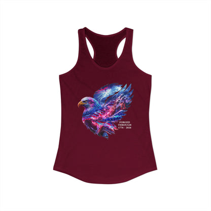 Forged Through 1776-2026 Independence Day USA Women's Ideal Racerback Tank