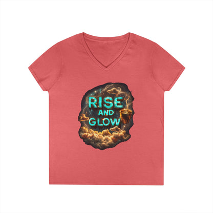 Rise and Glow Women's V-Neck Tee