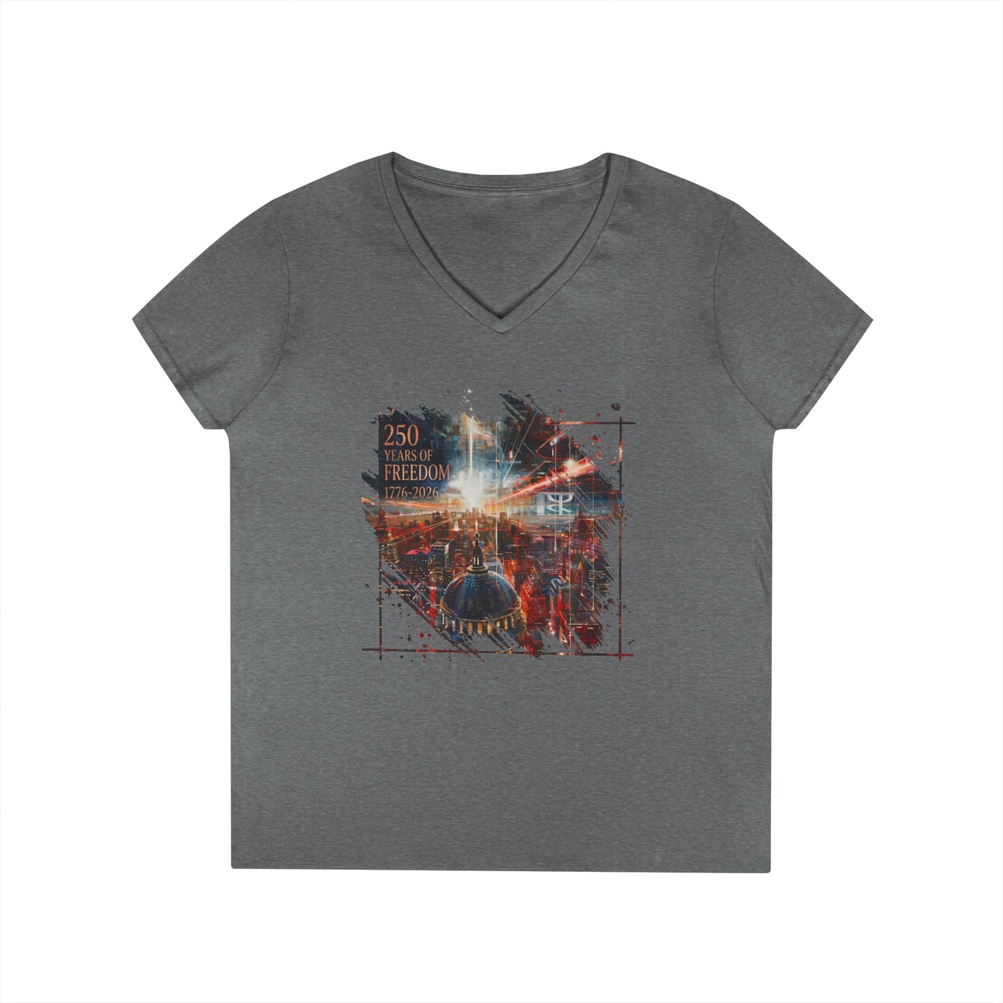250 Years of Freedom 1776-2026 Independence Day USA Women's V-Neck Tee