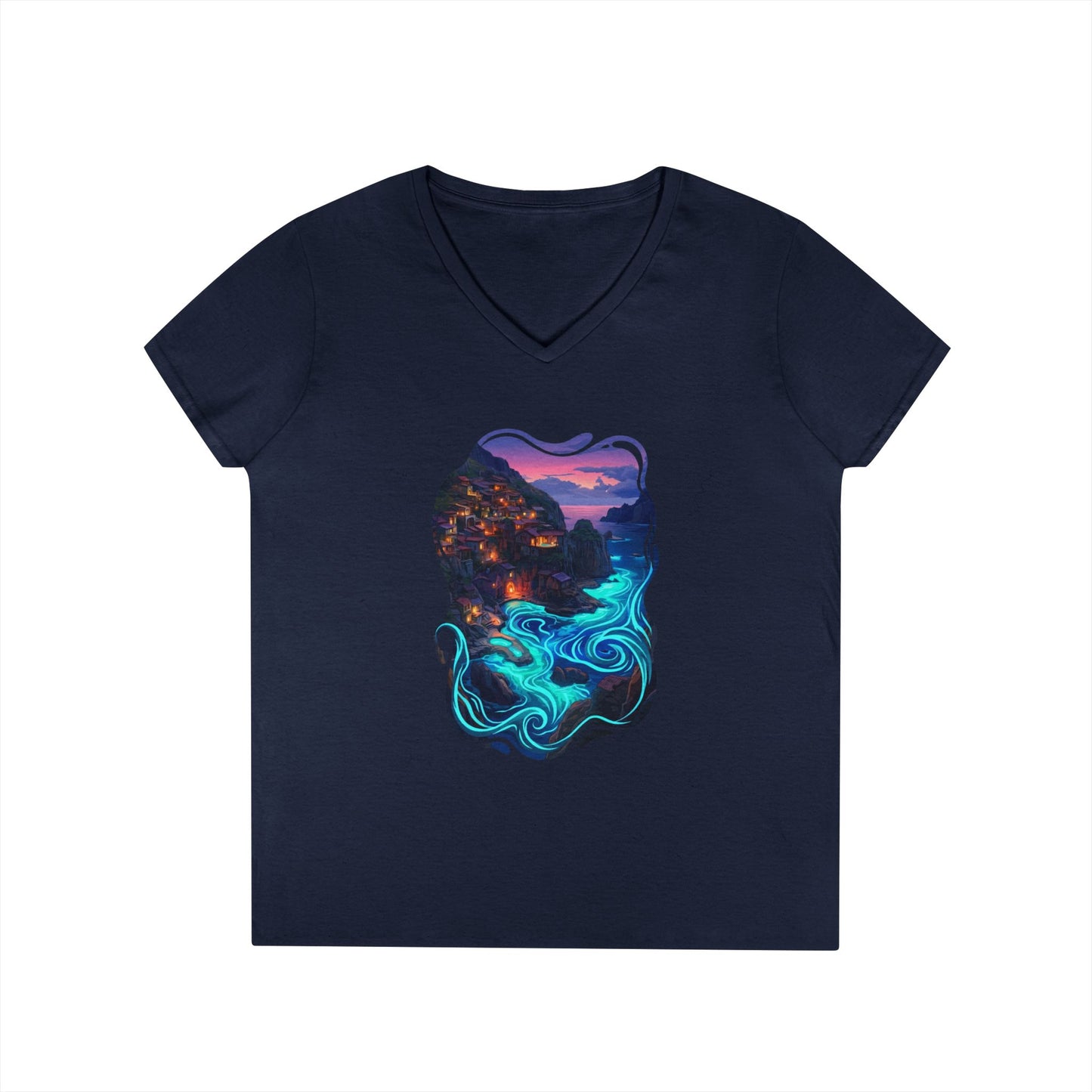 Light In The Sea Women's V-Neck Tee