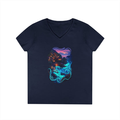 Light In The Sea Women's V-Neck Tee