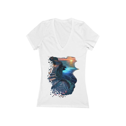 The Glowing Path Women's Deep V-neck Tee