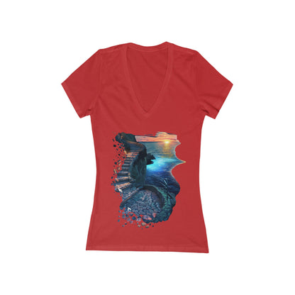 The Glowing Path Women's Deep V-neck Tee