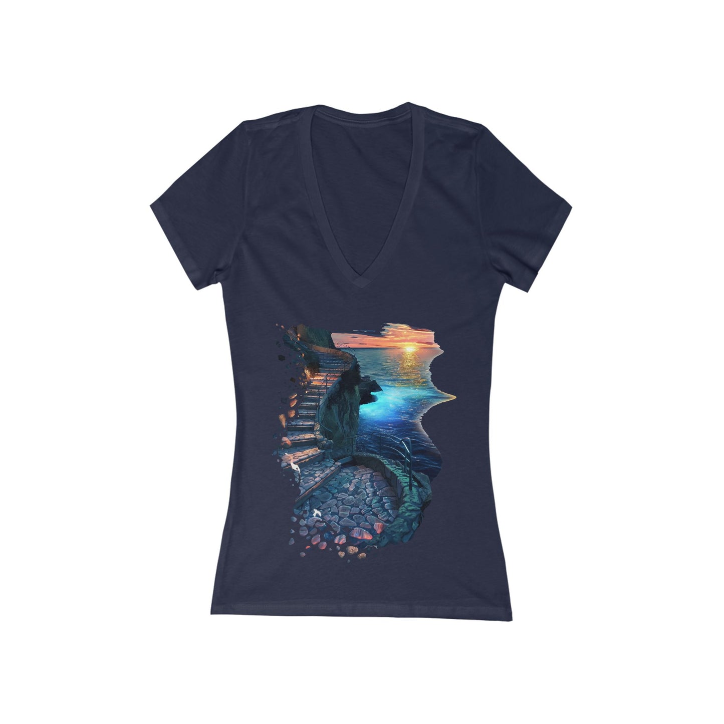 The Glowing Path Women's Deep V-neck Tee
