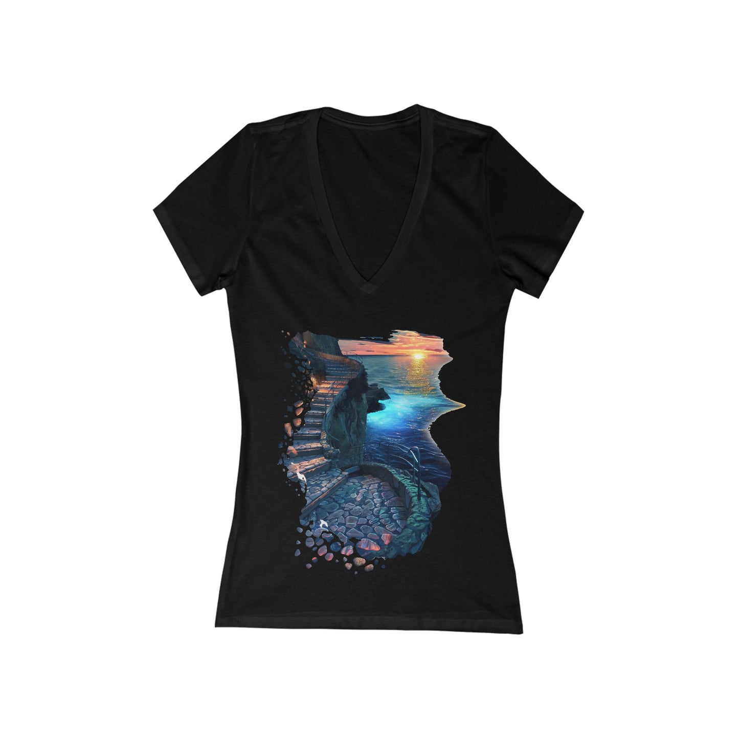 The Glowing Path Women's Deep V-neck Tee