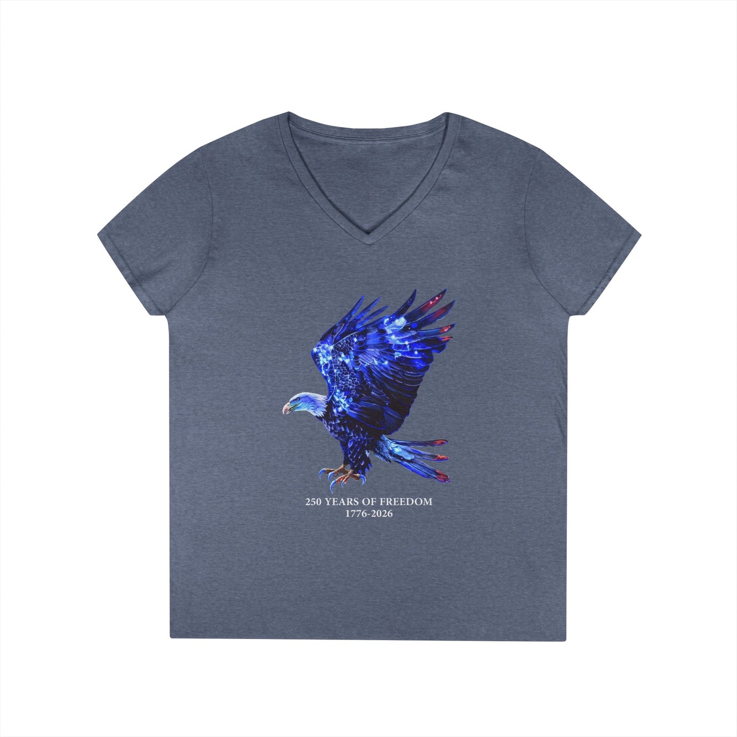 250 Years of Freedom 1776-2026 Independence Day USA Women's V-Neck Tee