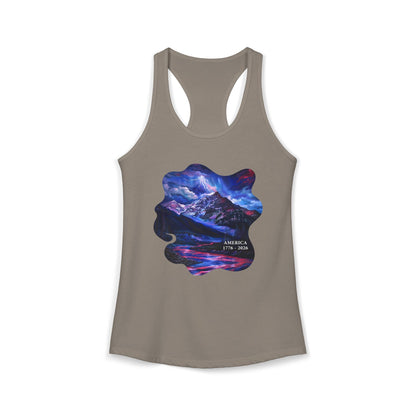 America 1776-2026 Independence Day USA Women's Ideal Racerback Tank