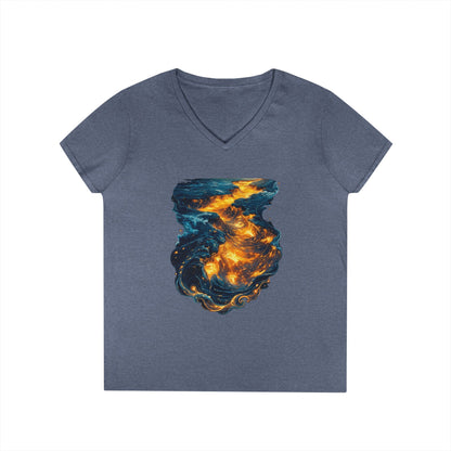 Lava Makes It Path Women's V-Neck Tee