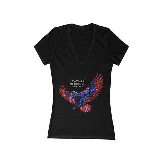 250 Years of Freedom Independence Day Women's Deep V-neck Tee