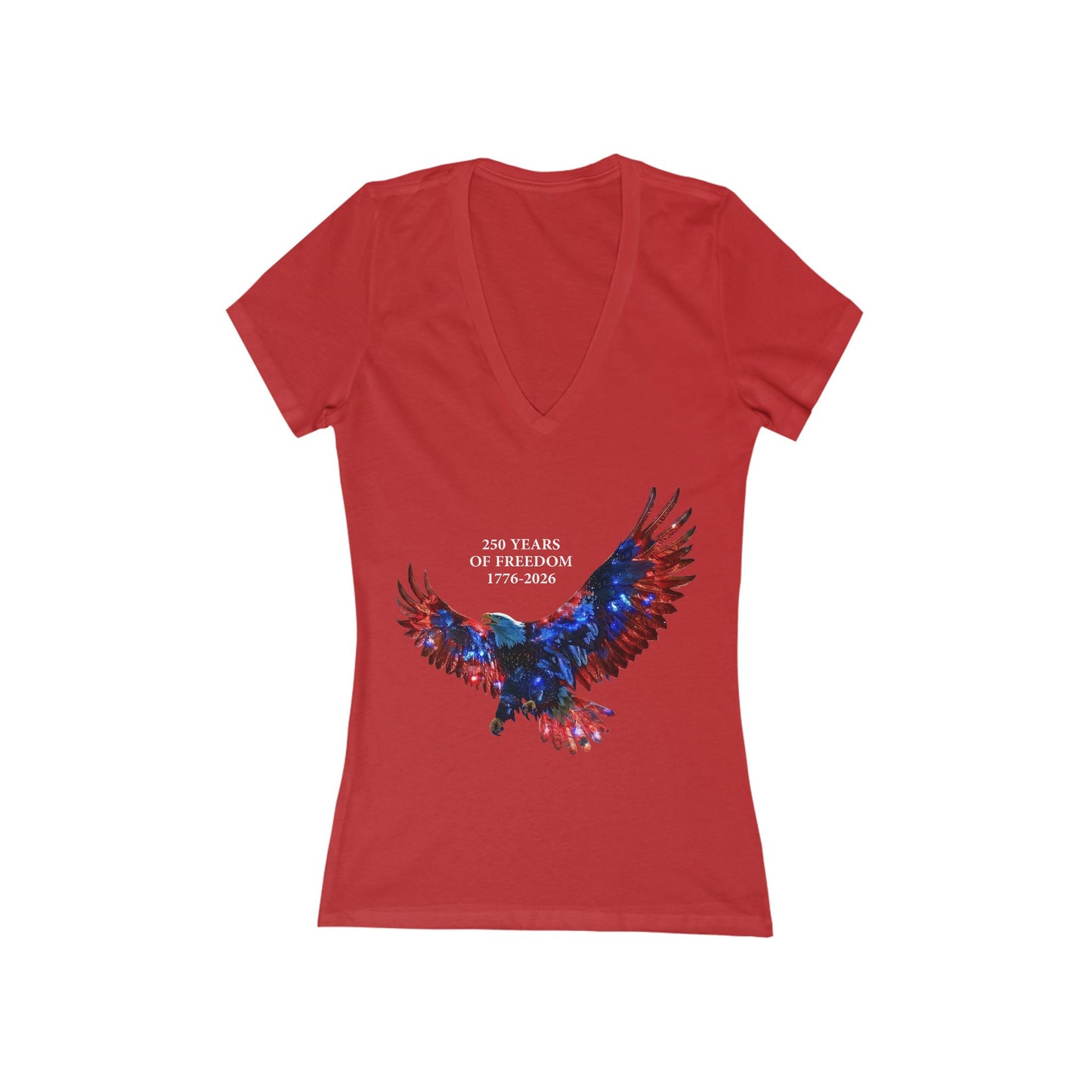 250 Years of Freedom Independence Day Women's Deep V-neck Tee