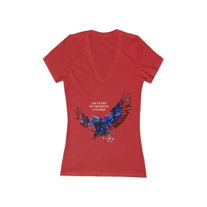 250 Years of Freedom Independence Day Women's Deep V-neck Tee