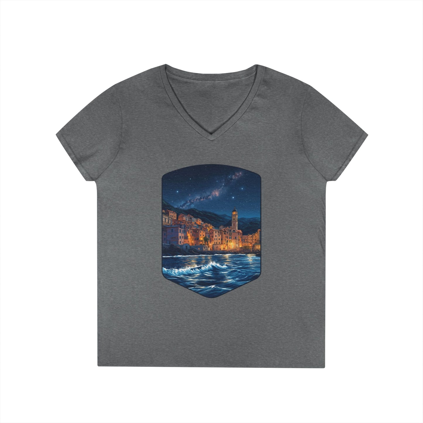 The Lightening City At The Coast Women's V-Neck Tee