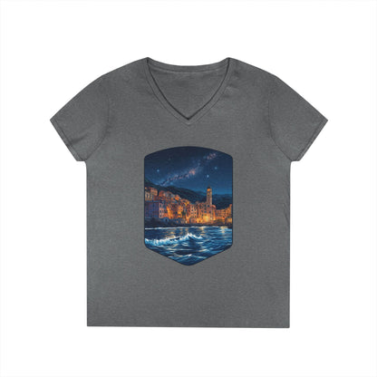 The Lightening City At The Coast Women's V-Neck Tee