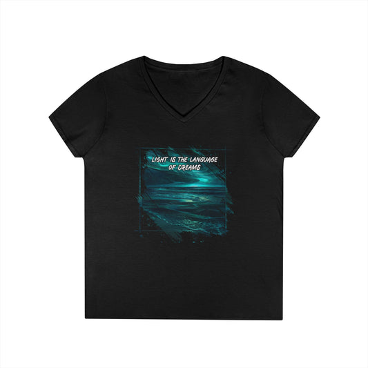 Light is The Language of Dreams Women's V-Neck Tee