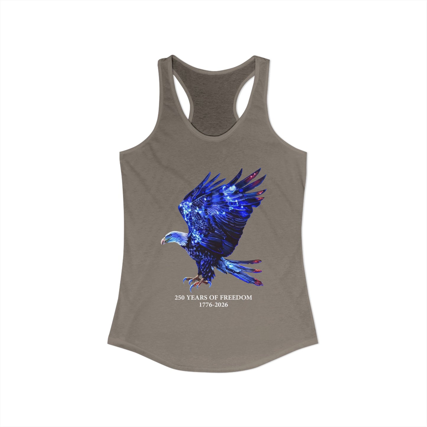 250 Years of Freedom 1776-2026 Independence Day USA Women's Ideal Racerback Tank
