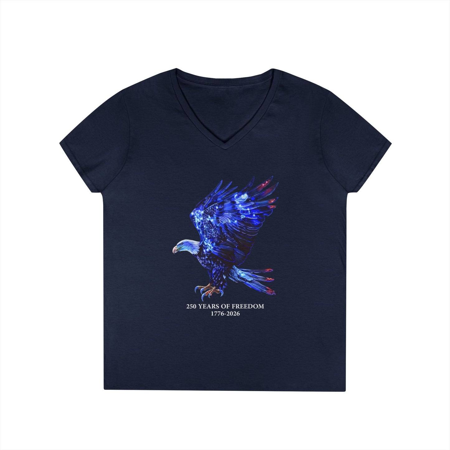250 Years of Freedom 1776-2026 Independence Day USA Women's V-Neck Tee