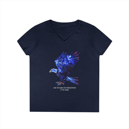 250 Years of Freedom 1776-2026 Independence Day USA Women's V-Neck Tee