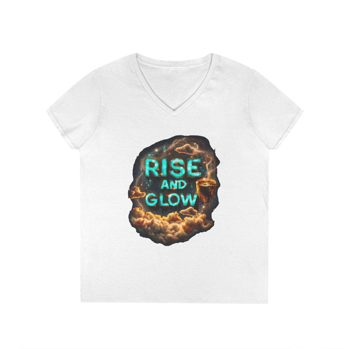 Rise and Glow Women's V-Neck Tee
