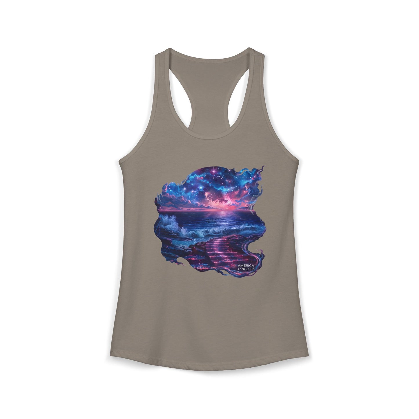 250 Years of Freedom 1776-2026 Independence Day USA Women's Ideal Racerback Tank