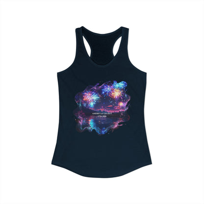 250 Years of Freeday 1776-2026 Independence Day USA Women's Ideal Racerback Tank