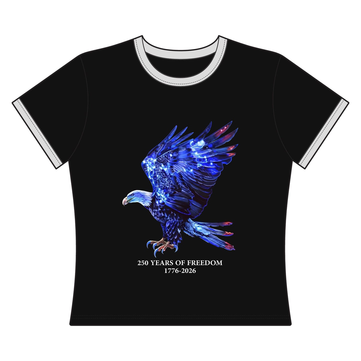 250 Years of Freedom 1776-2026 Independence Day USA Women's Ringer Tee