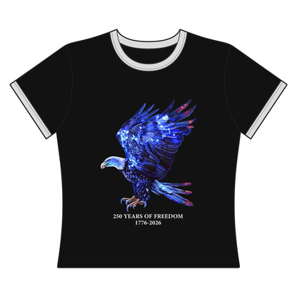 250 Years of Freedom 1776-2026 Independence Day USA Women's Ringer Tee