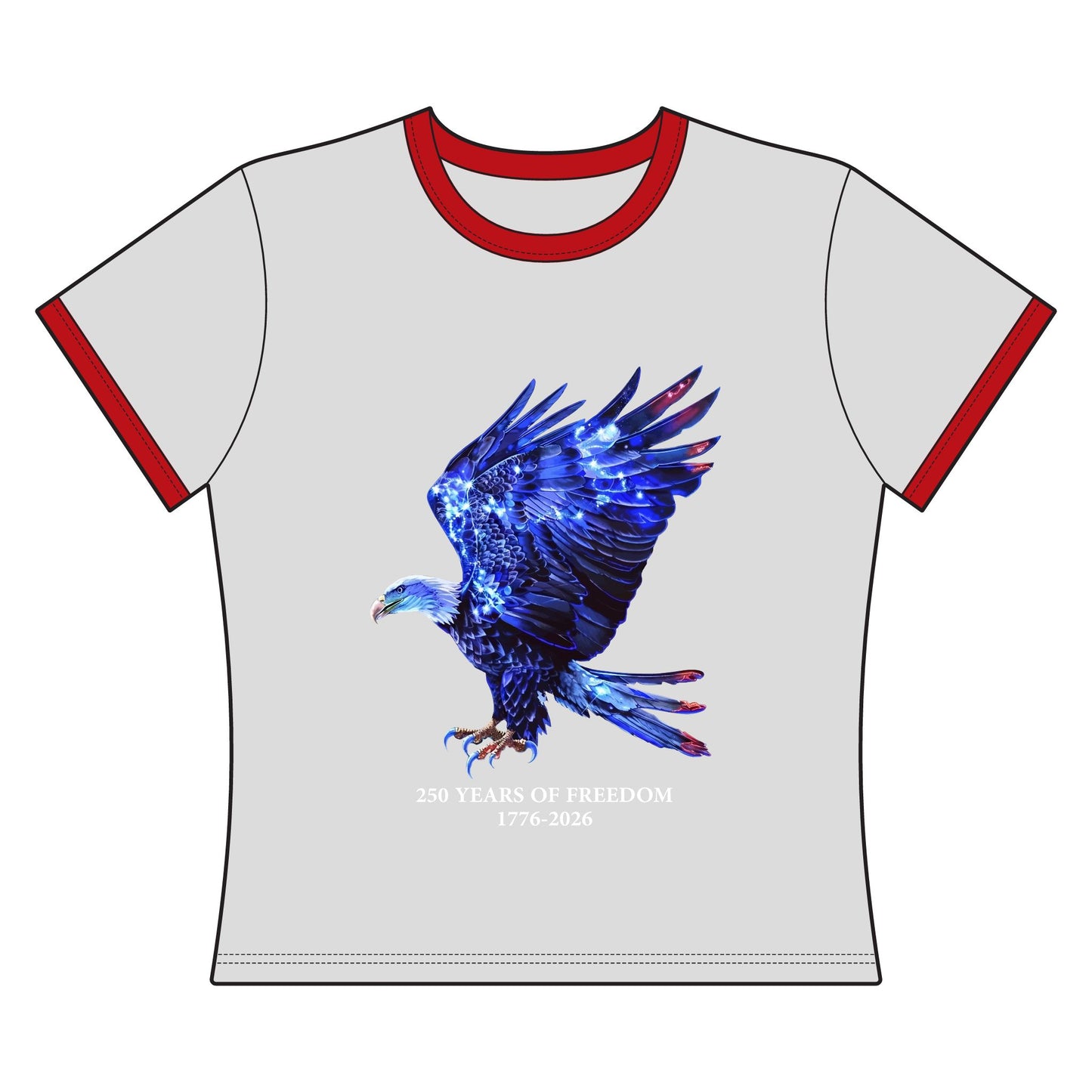250 Years of Freedom 1776-2026 Independence Day USA Women's Ringer Tee