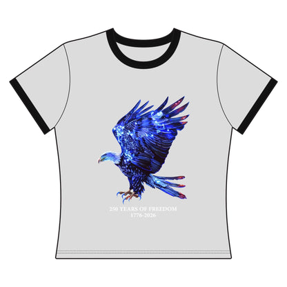 250 Years of Freedom 1776-2026 Independence Day USA Women's Ringer Tee