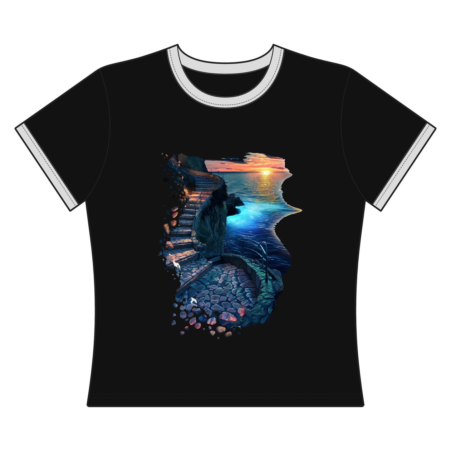 The Glowing Path Women's Ringer Tee
