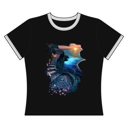The Glowing Path Women's Ringer Tee