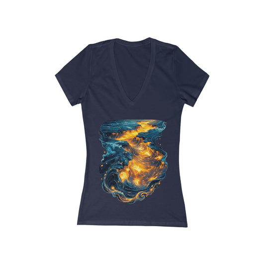 Lava Makes Its Path Women's Deep V-neck Tee