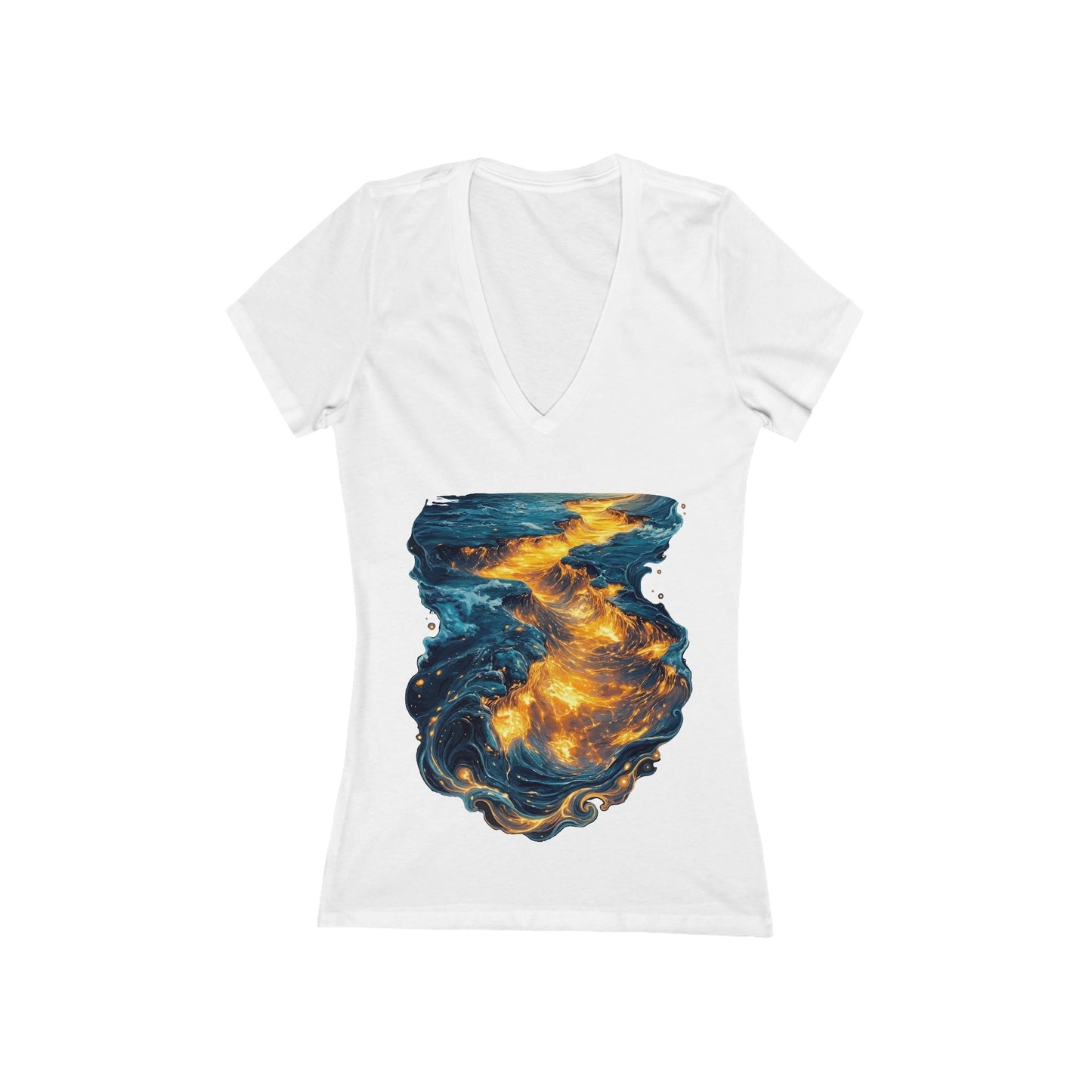 Lava Makes Its Path Women's Deep V-neck Tee