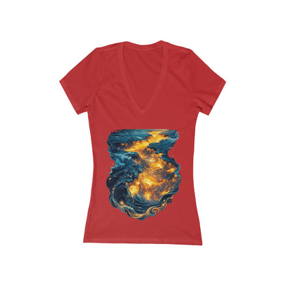 Lava Makes Its Path Women's Deep V-neck Tee