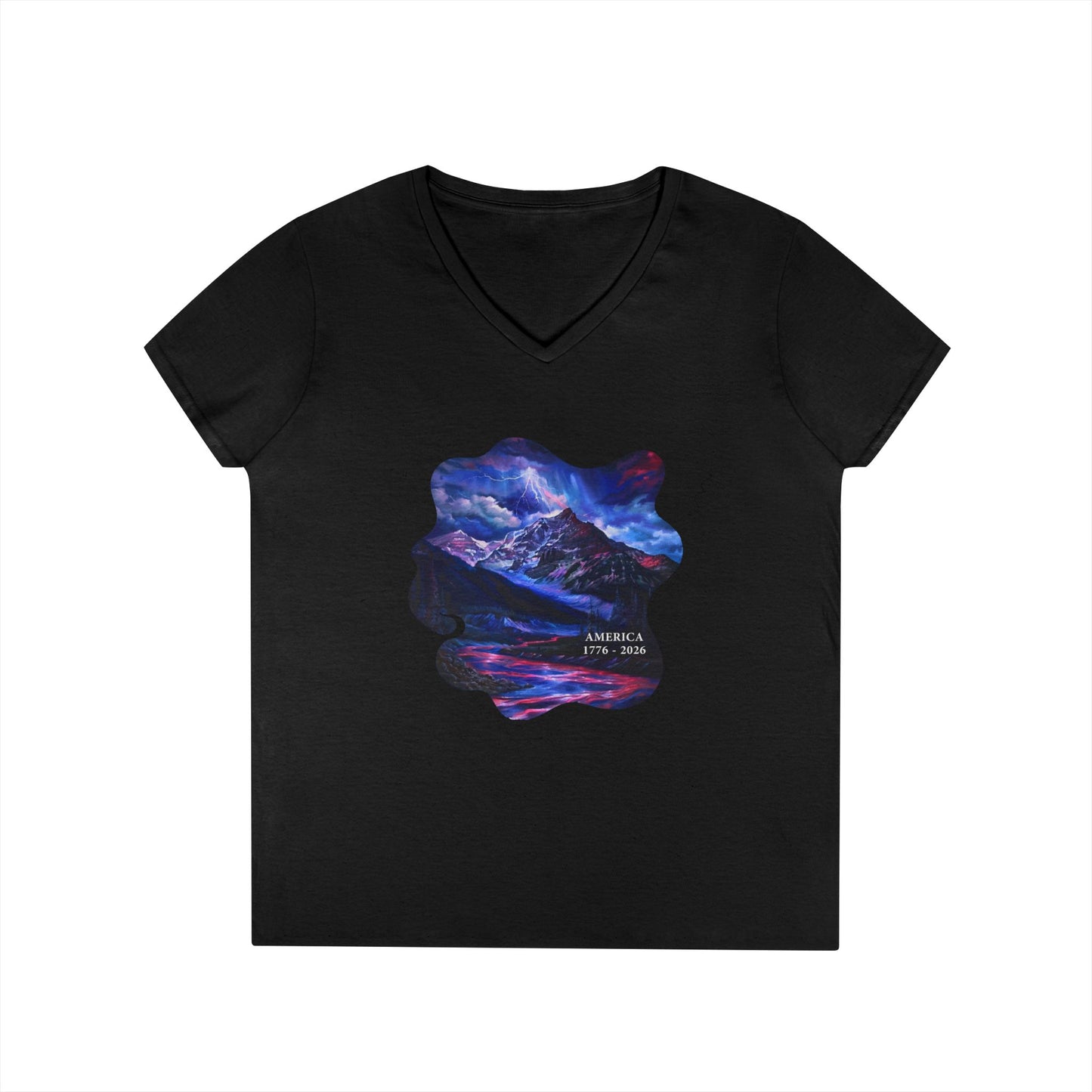 America 1776-2026 Independence Day USA Women's V-Neck Tee