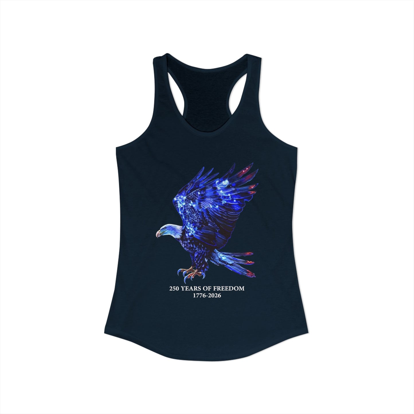 250 Years of Freedom 1776-2026 Independence Day USA Women's Ideal Racerback Tank