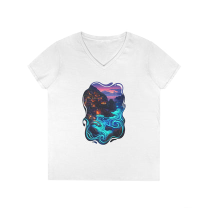 Light In The Sea Women's V-Neck Tee