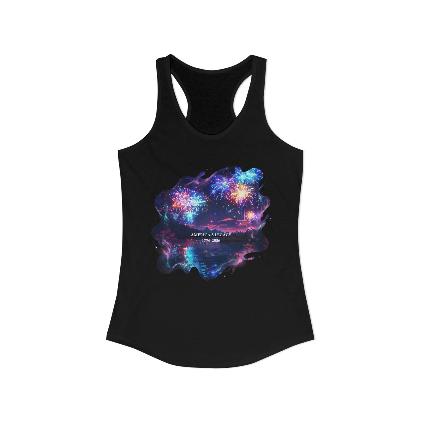 250 Years of Freeday 1776-2026 Independence Day USA Women's Ideal Racerback Tank