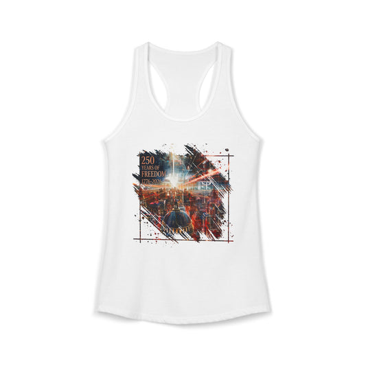 250 Years of Freedom 1776-2026 Independence Day USA Women's Ideal Racerback Tank