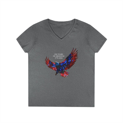 250 Years of Freedom 1776-2026 Independence Day USA Women's V-Neck Tee