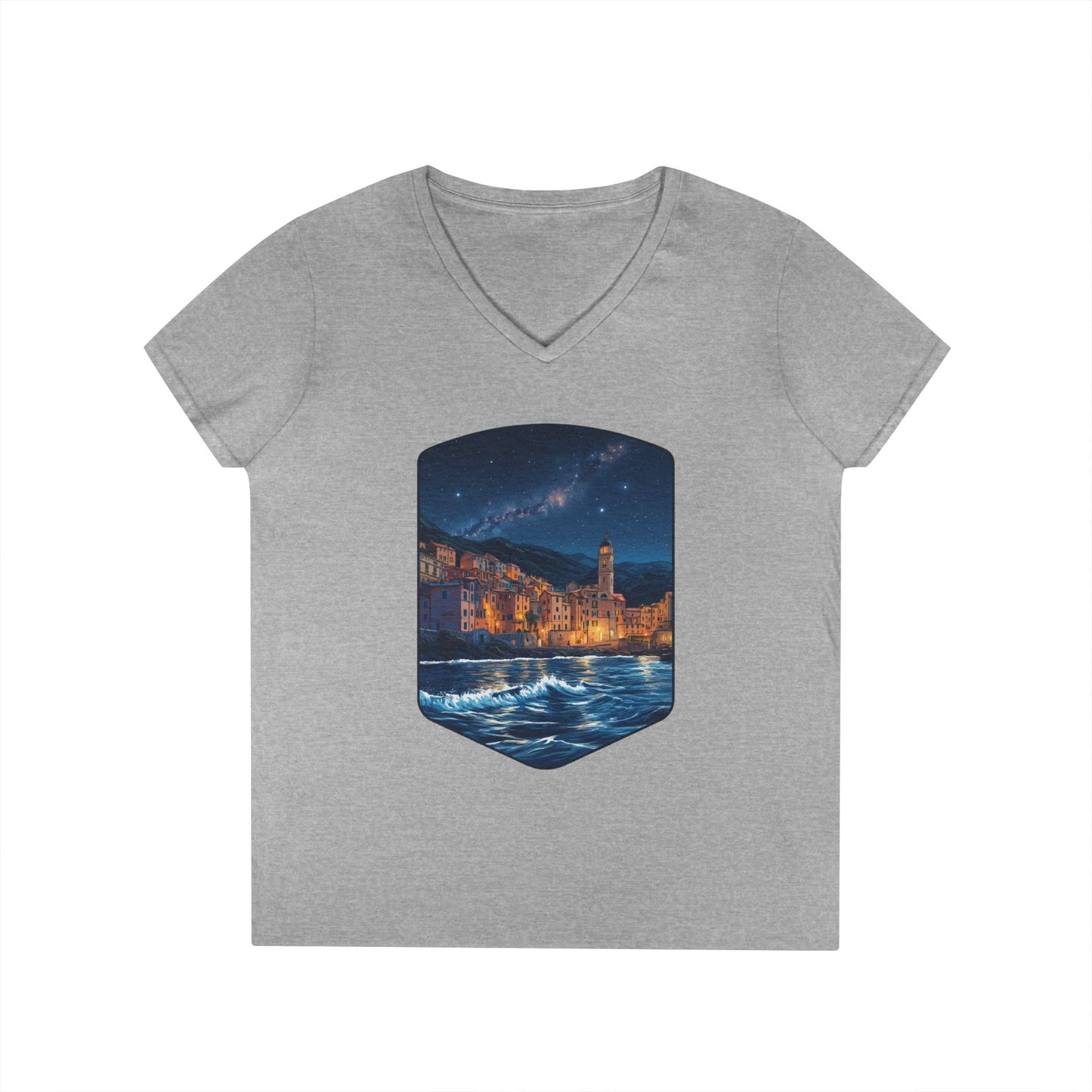 The Lightening City At The Coast Women's V-Neck Tee