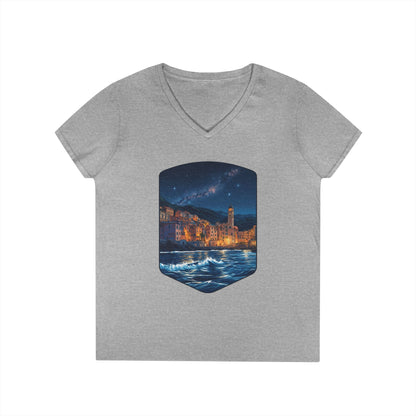 The Lightening City At The Coast Women's V-Neck Tee