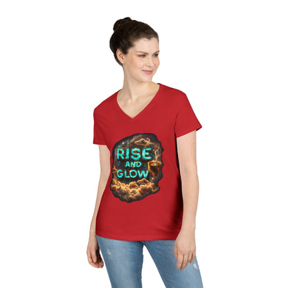 Rise and Glow Women's V-Neck Tee