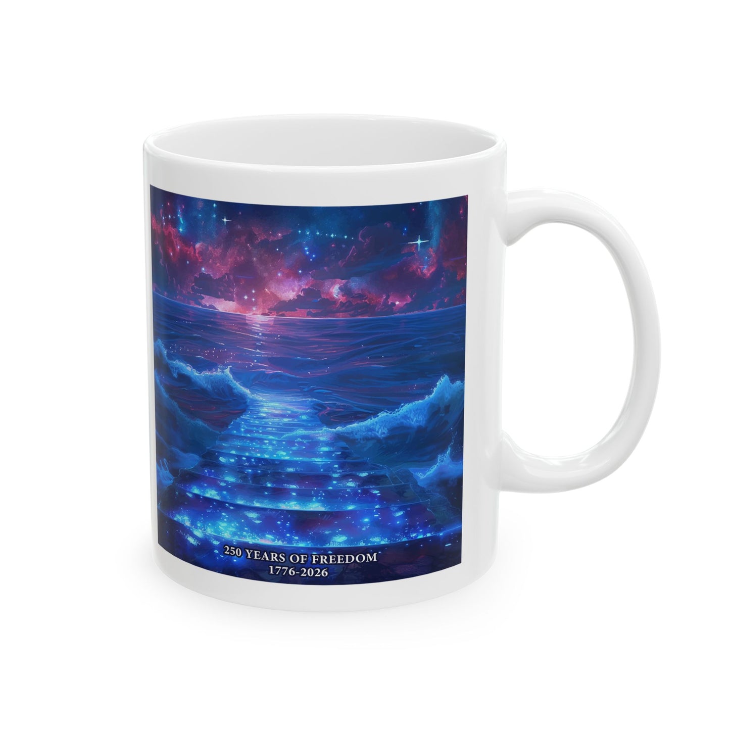 250 Years of Freedom 1776-2026 Independence Day USA Ceramic Mug (11oz/15oz)